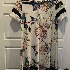 Lily Floral and Bird Print Dress - Multicolor.